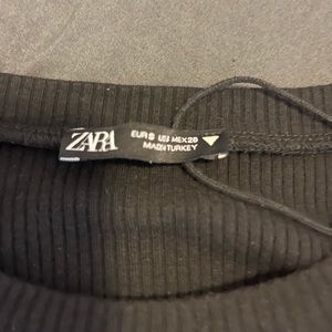 Zara blouse size S black with white
